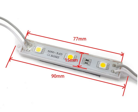 Moduł 3 LED 12V biały zimny IP65 wodoodporny