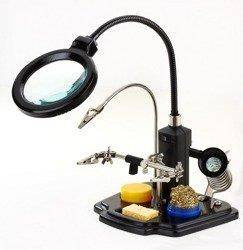Zestaw trzecia ręka uchwyt do PCB+lupa