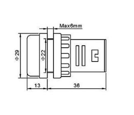 Kontrolka LED 28mm 230V AC czerwona