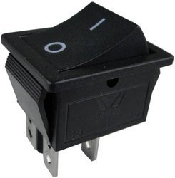 Przełącznik kołyskowy chwilowy KCD4 15A 250V podwójny (ON)-OFF czarny