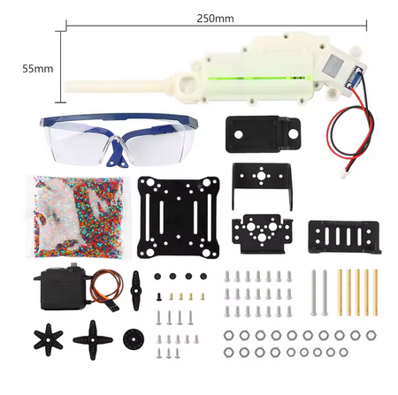 Zestaw edukacyjny ŁAZIK Samochód z wyrzutnią i tarczą Kit DIY STEM