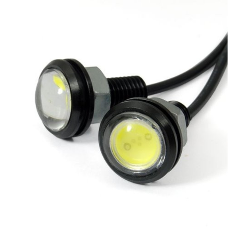 Żarówka LED 12V 1W 23mm biała obudowa czarna