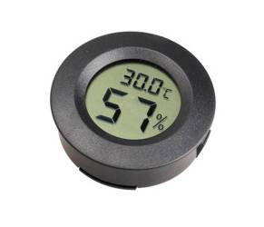 Termometr + higrometr LCD -50~110°C okrągły czarny