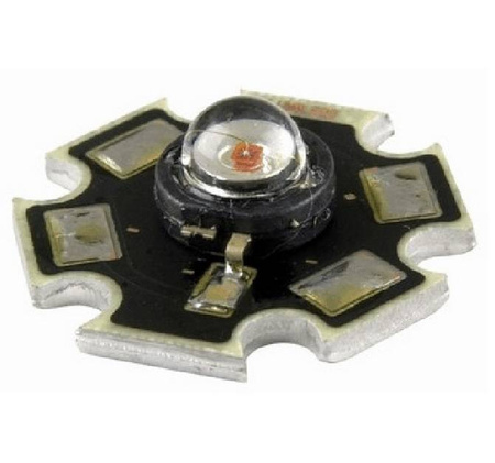 Dioda mocy power LED 1W z radiatorem Biała zimna