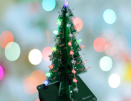 Choinka 3D LED RGB Świąteczna Święcąca DIY +KOSZYK