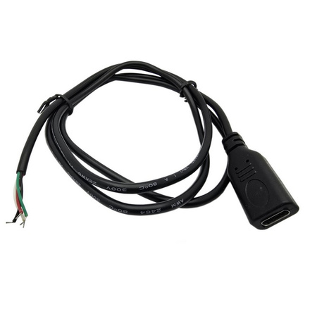 Gniazdo USB-C z przewodem 4pin 100cm do zasilania, transmisji danych