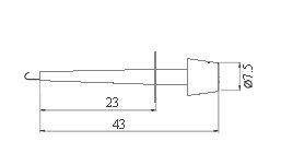 Chwytak pomiarowy pazurkowy żółty L=43mm