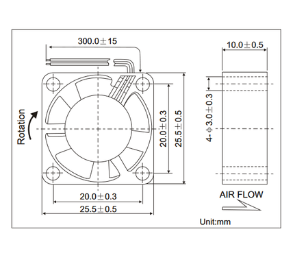 Wentylator 5V 25x25x10 ślizg 2 przewody