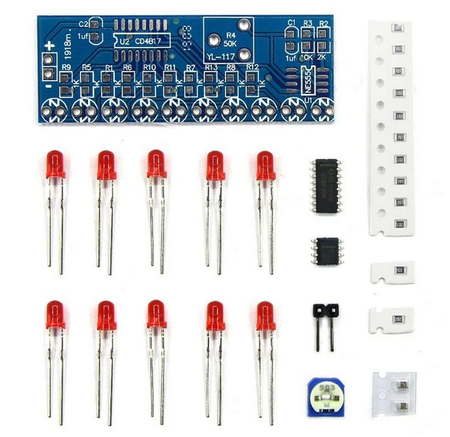 Moduł LED pływające światło CD4017 DIY KIT SMD