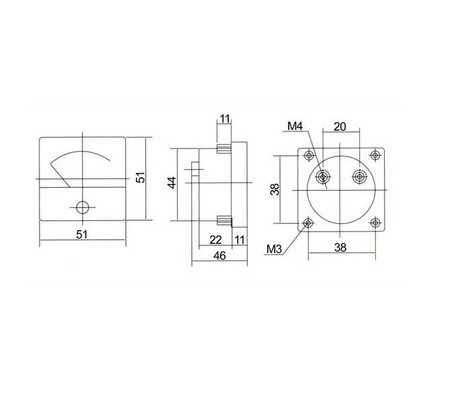 Miernik analogowy woltomierz kwadratowy 30V