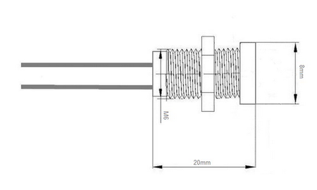 Metalowa kontrolka LED 8mm 12V zielona