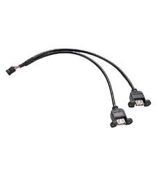 Gniazdo USB A podwójne niezależne z gniazdem 2x5 przewód 50cm