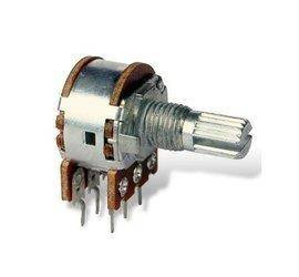 Potencjometr obrotowy 2x 10K Ohm A logaryt. I=15mm