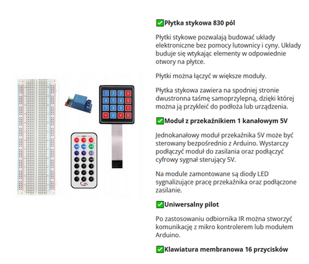 Zestaw edukacyjny MEGA PRO KIT czujniki do nauki programowania C++ Arduino