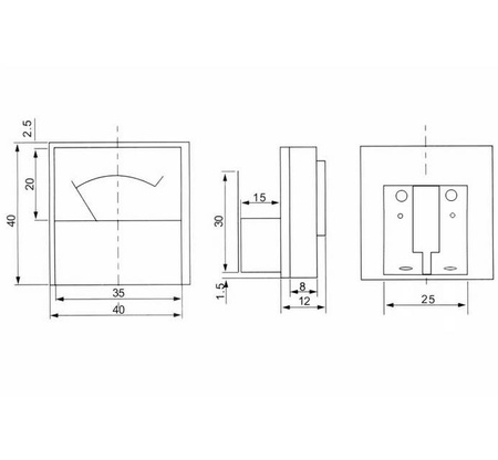 Miernik analogowy mini amperomierz 5A + bocznik