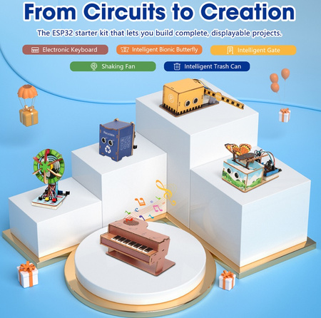 Zestaw paneli drewnianych QE201 ACEBOTT do zestawu ESP32 QE200 DIY STEM