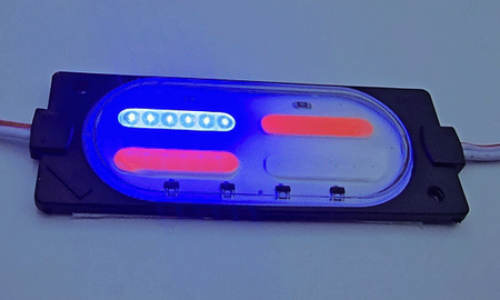 Lampa LED migająca 12V czerwono-niebieska COB 33x89mm