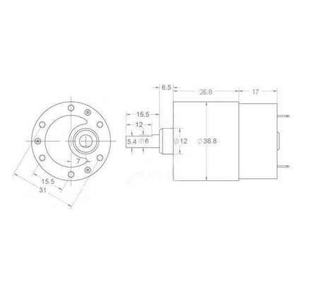 Mini silniczek silnik 12V z przekładnią 120 obrotów MT90