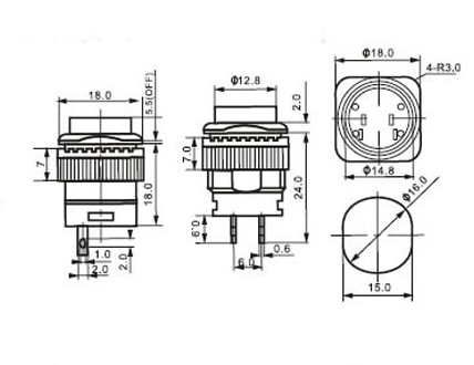 Przełącznik bistabilny PBS-13Ar 1A 250V z podś.