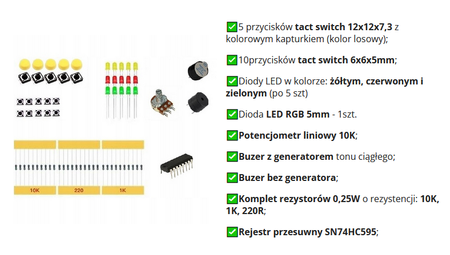 Zestaw startowy WiFi ESP XXL EDU LAB do nauki programowania C++ Arduino