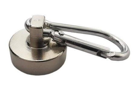 Magnes neodymowy okrągły 25mm z karabińczykiem