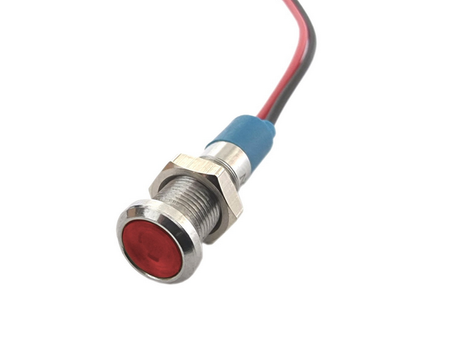 Metalowa kontrolka LED 8mm 12V czerwona 