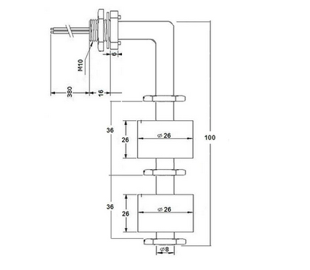 Magnetyczny czujnik poziomu wody CMW10 podwójny
