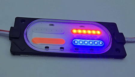 Lampa LED migająca 12V czerwono-niebieska COB 33x89mm