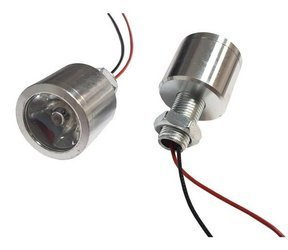 Lampka LED 12V biała 1W 24mm h=21mm płaska soczewka (45°)