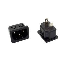 Gniazdo zasilające AC IEC męskie do obudowy 4,6mm