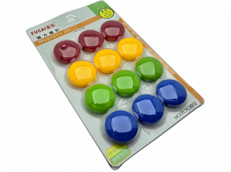 Zestaw 12szt magnesów o średnicy 20mm do tablic/lodówki