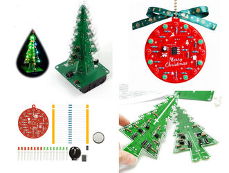 Choinka 3D LED RGB DIY + Bombka DIY Zestaw do nauki lutowania