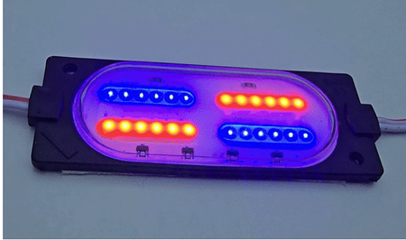 Lampa LED migająca 12V czerwono-niebieska COB 33x89mm