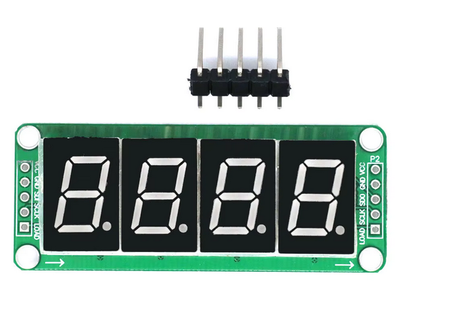 Wyświetlacz LED 4 cyfry ze sterownikiem 74HC595 + piny