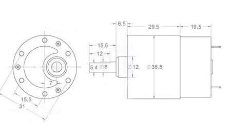 Mini silniczek 12V z przekładnią 10 obrotów MT100