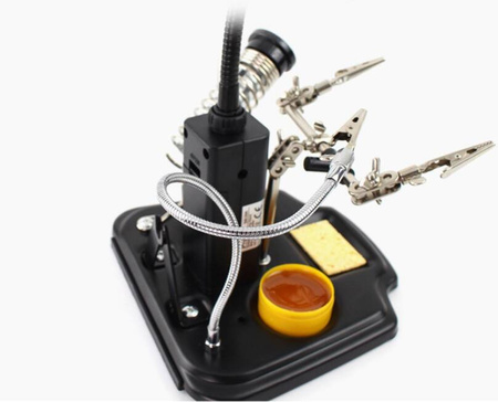 Zestaw trzecia ręka uchwyt do PCB+lupa