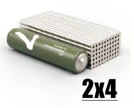 Magnes neodymowy walcowy okrągły 2x4mm 5 szt.