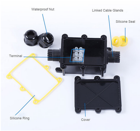 Puszka hermetyczna 80x57x41mm IP65 4 przepusty