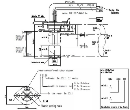 Magnetyczny czujnik poziomu wody MR5802 NO/NC 3 przewody