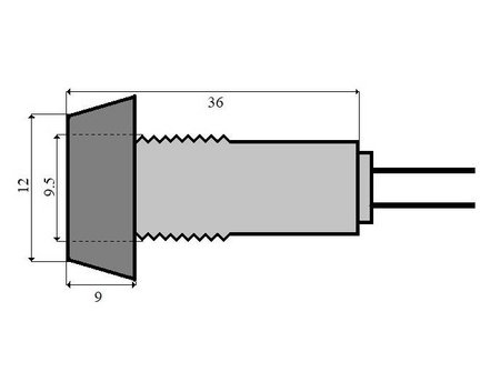 Kontrolka LED 12mm 12V czerwona