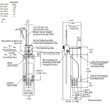 Wyłącznik krańcowy krańcówka ME8107 (AH8107)