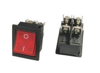 Przełącznik klawiszowy podwójny On-Off 250V RED