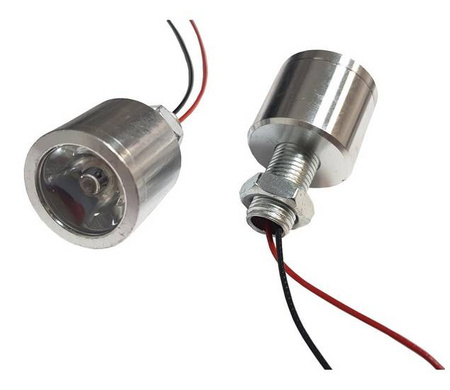 Lampka LED 12V biała 1W 24mm h=21mm płaska soczewka (45°)