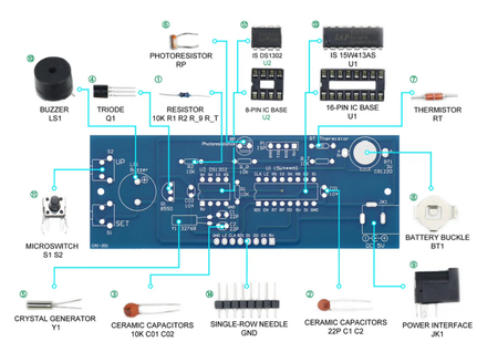Zegar biurkowy LED z termometrem 5V DIY RGB