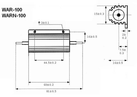 Rezystor mocy drutowy 100W 330R Ohm tolerancja 5%