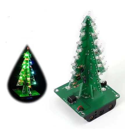 Choinka 3D LED RGB Świąteczna Święcąca DIY +KOSZYK