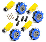 Zestaw kół McMecanum do łazika 4 x koło wielokierunkowe 80mm + 4 x silnik DC 