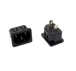 Gniazdo zasilające AC IEC męskie do obudowy 4,6mm