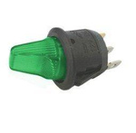 Przełącznik hebelkowy KCD1-101G zielony ON-OFF 6A/250V podświetlenie 12V