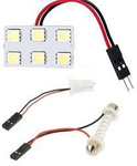  Moduł 6 LED 5050 12V 20x33mm biały zimny